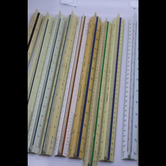 VTG Huge lot Architect Triangle Scale Ruler Drafting Measurements Tool Vintage - Picture 8 of 12